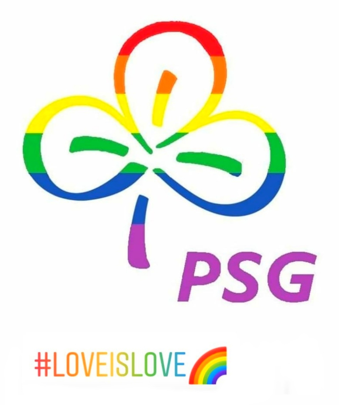 PSG Logo in Regenbogenfarben